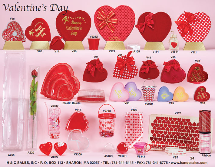 Valentine's Day 2024 confectionery packaging, novelties, paper goods, supplies